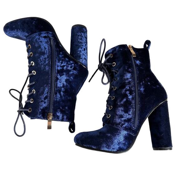 Catherine Malandrino Burnout Velvet Heel Bootie 6.5 Witchy Y2K Whimsigoth Vampy - Picture 7 of 13